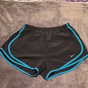 Nike Dri-FIT Black & Blue Lined Running Gym Workout Shorts Women’s Size Medium